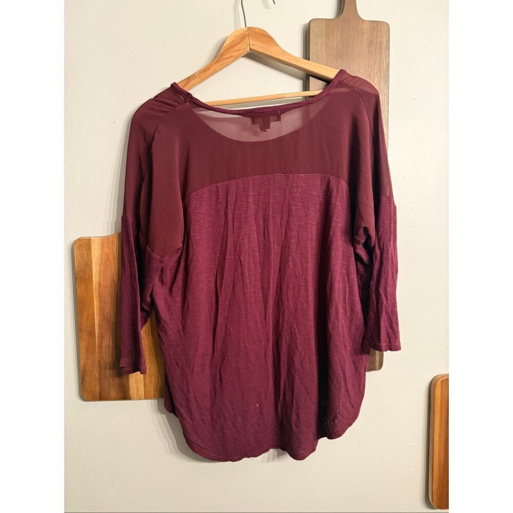 I Jeans by Buffalo maroon with mesh long sleeve t-shirt size Small - Picture 2 of 4